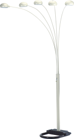 84"H WHITE 5-HEAD CAP STYLE FLOOR LAMP (1PC/CTN) (2.24/33.97)