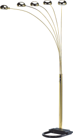 84"H GOLD 5-HEAD CAP STYLE FLOOR LAMP (1PC/CTN) (2.24/33.97)