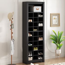 ON-TREND Stylish Design 30 Shoe Cubby Console, Contemporary Shoe Cabinet with Multiple Storage Capacity