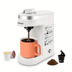 CHULUX Single Cup Coffee Maker Brewer for K-Cup & Ground & Tea Leaf, Travel Mini Single Serve Coffee Capsules & Pods, 6 to 12Oz Brew