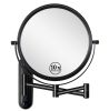 8 Inch Wall Mounted Makeup Vanity Mirror, Double Sided 1x/10x Magnifying Mirror, 360° Swivel with Extension Arm Bathroom Mirror