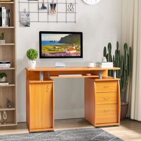 FCH 115* 55*74cm 15mm MDF Portable 1pc Door with 3pcs Drawers Computer Desk (A Box) Wood Color