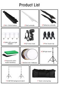 2.6x3M Photography Lighting Kit Photo Background Muslin Backdrops & Softbox & Umbrella & Reflector& Light Stand For Photo Studio