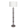 Nimbus Brushed Nickel Floor Lamp with 3-Way Rotary Switch Clear Glass Body Metal Base