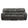 Plush Modern Design Living Room Power Reclining Sofa Gray Microfiber Upholstery USB port Solid Wood Frame Furniture 1pc