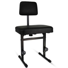 5 CORE Piano Bench Height Adjustable Keyboard Stool Stool Heavy Duty Thick Padded Cushioned Seat with Backrest - PNB B-REST BLK