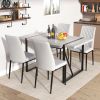 5-piece Dining Table Chairs Set, Rectangular Dining Room Table Set for 4, Modern Dining Table and faux leather Chairs for Kitchen Dining Room