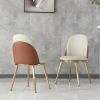 Dining Chairs Set of 2, Modern PU Leather Dining Gold Metal Legs for Living Kitchen Dining Room