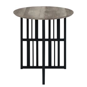 ACME Zudora End Table, Antique Oak & Black Finish LV01752