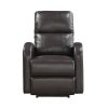 Power Reclining Chair 1pc Brown Faux Leather Upholstered Modern Contemporary Power Motion Reclining