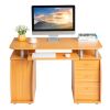 FCH 115* 55*74cm 15mm MDF Portable 1pc Door with 3pcs Drawers Computer Desk (A Box) Wood Color