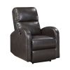 Power Reclining Chair 1pc Brown Faux Leather Upholstered Modern Contemporary Power Motion Reclining