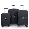 Expandable Hardshell Suitcase Double Spinner Wheels PP Luggage Sets Lightweight Durable Suitcase with TSA Lock,3-Piece Set (20/24/28) ,Black