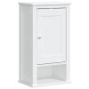 Bathroom Wall Cabinet BERG White 15.7"x10.6"x28.1" Solid Wood Pine