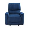 Modern Living Room 1pc Power Rocker Reclining Chair Blue Velvet Upholstery Solid Wood Frame Luxury Home Furniture