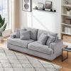 79.3 inches long, Corduroy Sofa, with 4 Matching Toss Pillows Sleek Design Spacious and Comfortable 3 Seater Couch for Modern Living Room,Gray