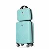 2Piece Luggage Sets ABS Lightweight Suitcase , Spinner Wheels, (20/14) LIGHT BLUE