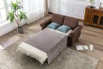 57.5" Orisfur Pull Out Sofa Bed Loveseat Sleeper with Twin Size Memory Mattress for Living Room Spaces, Brown