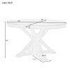 TREXM Retro Functional Extendable Dining Table with a 12" Leaf for Dining Room and Living Room (Oak Natural Wood + Off White)