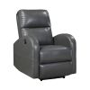 Power Reclining Chair 1pc Gray Faux Leather Upholstered Modern Contemporary Power Motion Reclining