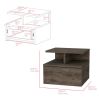 Nightstand Floating Flopini, Bedroom, Dark Walnut