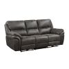 Plush Modern Design Living Room Power Reclining Sofa Gray Microfiber Upholstery USB port Solid Wood Frame Furniture 1pc