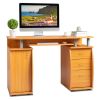 FCH 115* 55*74cm 15mm MDF Portable 1pc Door with 3pcs Drawers Computer Desk (A Box) Wood Color