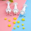 2 Sets Star Shape Cookie Cutters Decorating Fondant Embossing Tool Plunger Cake Cutter Biscuits Mold