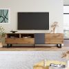 Modern TV Stand for 80'' TV with Double Storage Space, Media Console Table, Entertainment Center with Drop Down Door for Living Room, Bedroom