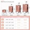 Luggage Sets ABS+PC Hardshell 4pcs Luggage Hardside Lightweight Durable Suitcase sets Spinner Wheels Suitcase with TSA Lock (12/20/24/28),ROSE GOLD