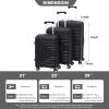 Hardshell Suitcase Spinner Wheels PP Luggage Sets Lightweight Durable Suitcase with TSA Lock,3-Piece Set (21/25/29) BLACK