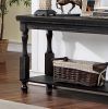 Rustic Style Antique Black 1pc SOFA TABLE Open Bottom Shelf Plank Style Table Top Living Room Furniture