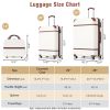 Hardshell Luggage Sets 3 Pieces 20"+28" Luggages and Cosmetic Case Spinner Suitcase with TSA Lock Lightweight,White