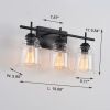 3-Light with Clear Glass Glacier Shade Unique Hand-make Lampshade Industrial Indoor Light Fixture for Bathroom Living Room Bedroom E26 Socket [No Bulb