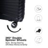 Hardshell Suitcase Spinner Wheels PP Luggage Sets Lightweight Durable Suitcase with TSA Lock,3-Piece Set (21/25/29) BLACK