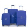 Expandable Hardshell Suitcase Double Spinner Wheels PP Luggage Sets Lightweight Durable Suitcase with TSA Lock,3-Piece Set (20/24/28) ,Navy