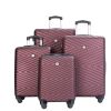 luggage 4-piece ABS lightweight suitcase with rotating wheels, 24 inch and 28 inch with TSA lock, (16/20/24/28) WINE RED