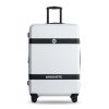 Luggage Sets New Model Expandable ABS+PC 3 Piece Sets with Spinner Wheels Lightweight TSA Lock (20/24/28), White