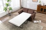 57.5" Orisfur Pull Out Sofa Bed Loveseat Sleeper with Twin Size Memory Mattress for Living Room Spaces, Brown