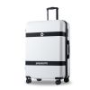 Luggage Sets New Model Expandable ABS+PC 3 Piece Sets with Spinner Wheels Lightweight TSA Lock (20/24/28), White