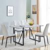 5-piece Dining Table Chairs Set, Rectangular Dining Room Table Set for 4, Modern Dining Table and faux leather Chairs for Kitchen Dining Room