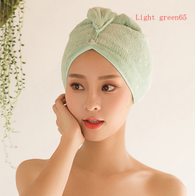 Women's Hair Dryer Cap, Absorbent Dry Hair Towel (Option: Light green65)