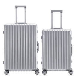 Highly durable travel suitcases check in luggage cabin baggage abs hard shell carry on premium suitcases (Color: Silver, size: Medium 26'' + large 30)