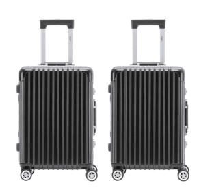 Highly durable travel suitcases check in luggage cabin baggage abs hard shell carry on premium suitcases (Color: Charcoal, size: Cabin x 2)