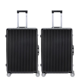 Highly durable travel suitcases check in luggage cabin baggage abs hard shell carry on premium suitcases (Color: black, size: Large 30'' x 2)