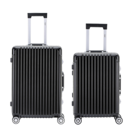 Highly durable travel suitcases check in luggage cabin baggage abs hard shell carry on premium suitcases (Color: black, size: Cabin + medium 26)