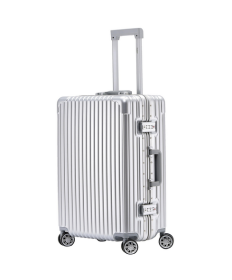 Highly durable travel suitcases check in luggage cabin baggage abs hard shell carry on premium suitcases (Color: Silver, size: Medium 26)