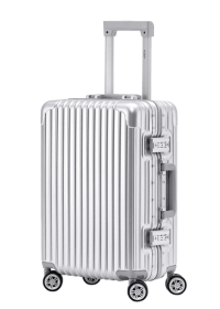 Highly durable travel suitcases check in luggage cabin baggage abs hard shell carry on premium suitcases (Color: Silver, size: Cabin - 55x35x20cm)