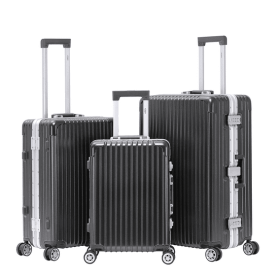 Highly durable travel suitcases check in luggage cabin baggage abs hard shell carry on premium suitcases (Color: Charcoal, size: Set of 3)