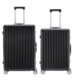 Highly durable travel suitcases check in luggage cabin baggage abs hard shell carry on premium suitcases (Color: black, size: Medium 26'' + large 30)